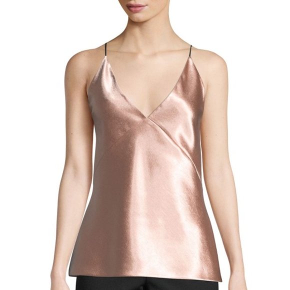 Vince Tops - Vince Textured Satin Bias Sleeveless Cami Top, Blush Pink